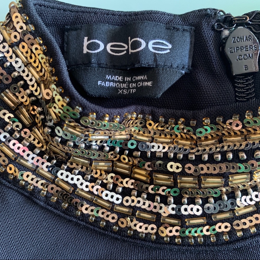 Bebe Embellished High Neck Bodycon Dress - Picture 3 of 4